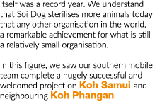 itself was a record year  We understand that Soi Dog sterilises more animals today that any other organisation in the   