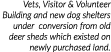 Vets, Visitor & Volunteer Building and new dog shelters under conversion from old deer sheds which existed on newly p   