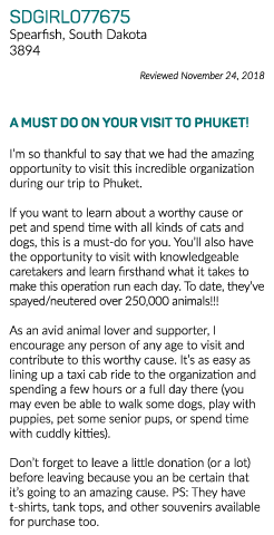 sdgirl077675 Spearfish, South Dakota 3894 Reviewed November 24, 2018  A Must Do On Your Visit To Phuket  I m so thank   