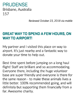 Prudense Brisbane, Australia 157 Reviewed October 23, 2018 via mobile  Great way to spend a few hours, on way to airp   